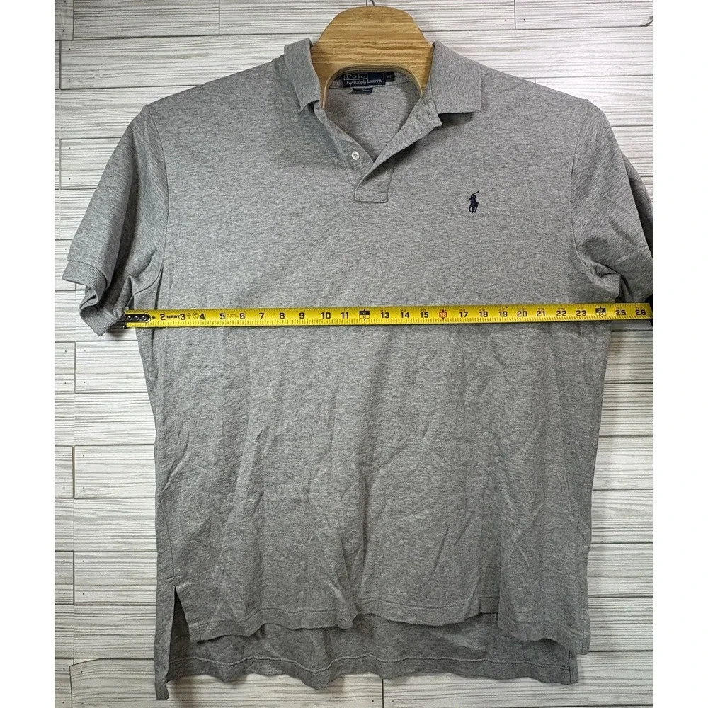 Ralph Lauren Men's Short Sleeve Button Polo Shirt Size XL Soft Cotton Grey‎ Golf